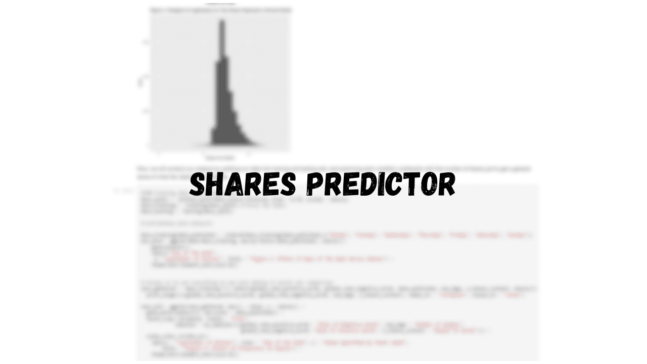 Social Media Shares Predictor